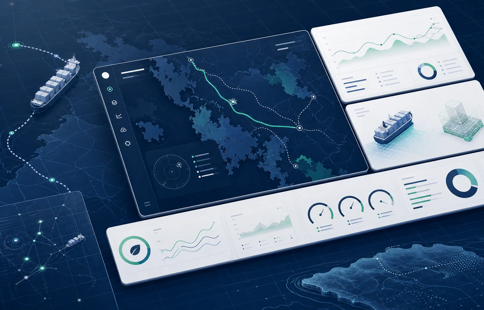 Abstract maritime decision-support dashboard for emissions and route optimisation